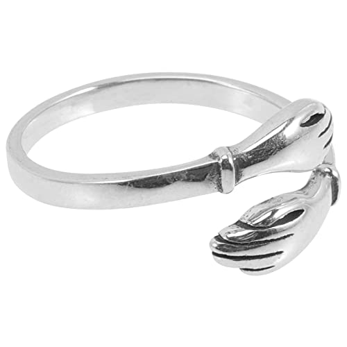 TOPPERFUN Vintage Umarmungsring für Damen Verstellbarer Aesthetic Ring mit Handgesten Design Statement Ring für Besondere Anlässe als zu Weihnachten Valentinstag Geburtstag oder Muttertag von TOPPERFUN