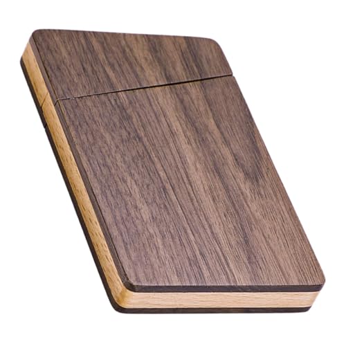 TOPPERFUN Walnuss Holz Visitenkartenetui Schlankes Leichtes Design Stilvoller Business Card Holder mit Großem Fassungsvermögen als Elegantes Praktisches Geschenk für Geschäftspartner und von TOPPERFUN