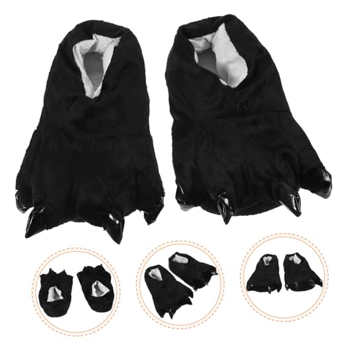 TOPPERFUN Warme Damen Hausschuhe Cartoon Dinosaurier Krallen Design Weiche Baumwolle Slipper Bequeme Indoor Schuhe für Zuhause Hotel Party von TOPPERFUN