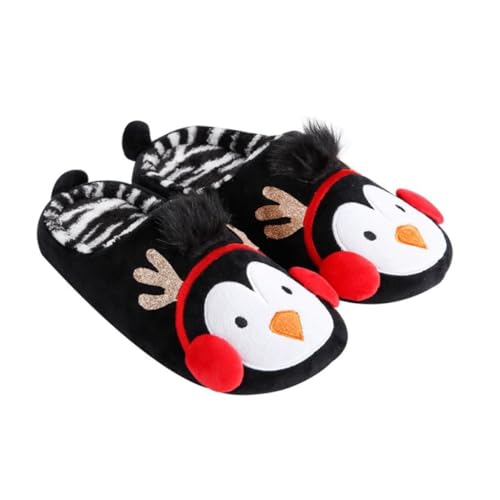 TOPPERFUN Warme Unisex Hausschuhe Pinguin Design Rutschfeste Sohle Weiche Indoor Pantoffeln für Damen und Herren Herbst Winter von TOPPERFUN