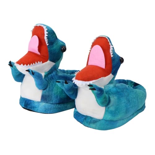 TOPPERFUN Warme Winter Hausschuhe aus Baumwolle Cartoon Modell Leichte Flache Pantoffeln für Damen und Herren Rutschfeste Bequeme Fußbekleidung für Herbst und Winter Blau von TOPPERFUN