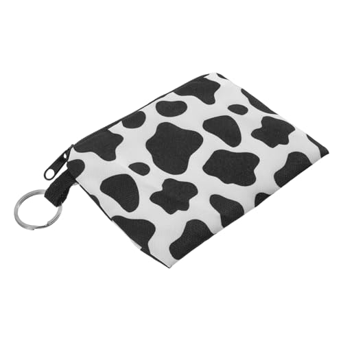 TOPPERFUN Wasserabweisende Münzgeldbörse Damen mit Niedlichem Kuhmuster Kompakte Kleine Geldbörse für Kleingeld und Karten Leichter Schlüsselanhänger Geldbeutel für Mädchen und Frauen von TOPPERFUN