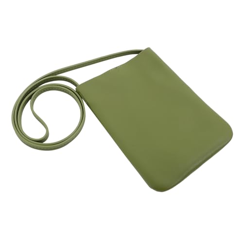 TOPPERFUN Wasserdichte Damen Umhängetasche Mini Handy Tasche mit Knopfverschluss Vertikale Geldbörse Crossbody für Reisen und Alltag in Grün von TOPPERFUN