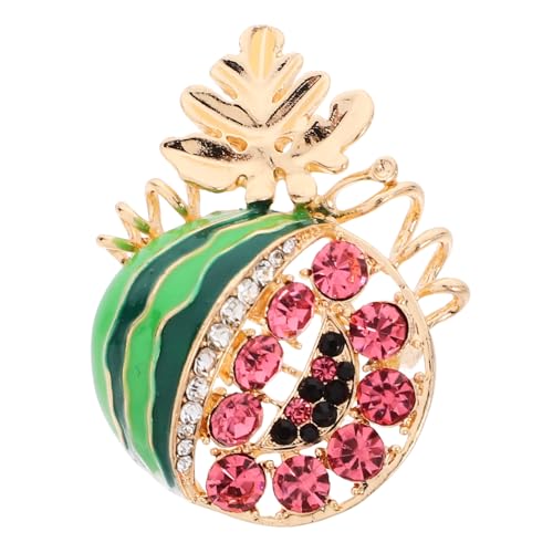 TOPPERFUN Wassermelonen Brosche für Frauen Stilvolle Anstecknadel im Wassermelonen Design für Schals Pullover Kleider für Familie Freunde Einfach Verstellen von TOPPERFUN