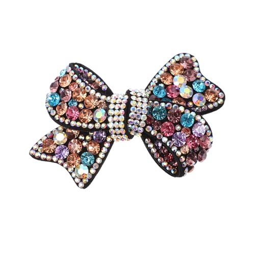 TOPPERFUN Wasserstrahlbesetzte Haarschleife Haarklammer mit Vintage strasssteinen Eleganter Damen bow haarschmuck Robuster Pu haarclip für Alltag Hochzeit und Party von TOPPERFUN