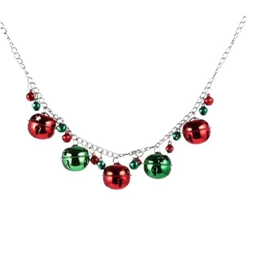 TOPPERFUN Weihnachtliche Glocken Halskette und Armband Set Farbenfrohe Glocken Langlebiger Schmuck für Weihnachten Party und Kreatives Festliches Accessoire von TOPPERFUN