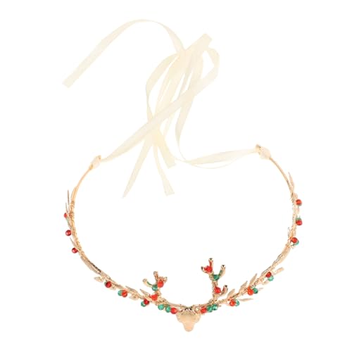 TOPPERFUN Weihnachtlicher Haarkranz mit Geweih design Funkelnde Strass haarspange Elegantes Schmuckstück für Damen Robustes Festliche Haardeko für Weihnachten und Geburtstagsfeiern von TOPPERFUN
