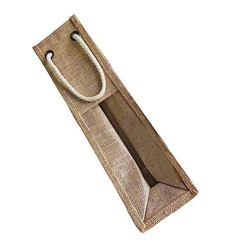 TOPPERFUN Weinflaschentasche Aus Leinen Mit Klarem Fenster Für Flaschen Tragbarer Weinhalter Mit Griff Als Geschenktasche Partytüte Und Aufbewahrungstasche Geeignet von TOPPERFUN