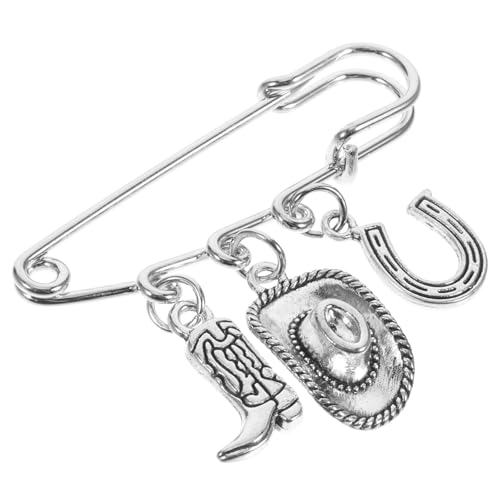 TOPPERFUN Western Stil Brosche Cowboyhut und Stiefel Design Eleganter Strickjacken Clip Vielseitiger Schal Cardigan Clip Modischer Anstecker für Damen und Herren für Besondere Anlässe und von TOPPERFUN