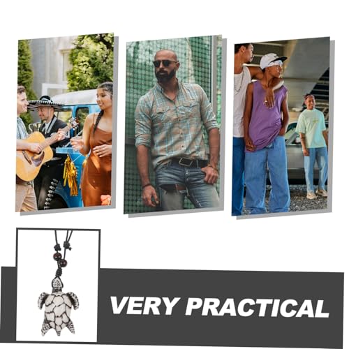 TOPPERFUN Wickelhalskette mit Schildkrötenanhänger aus Harz für Herren Dekorative Langlebige und Modische Halskette Komfortabel und Vielseitig für Alltag und Geschenk von TOPPERFUN