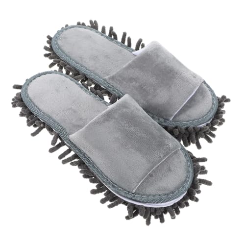 TOPPERFUN Winter Mikrofaser Mop Slipper Unisex Rutschfest Waschbar Hausschuhe mit Offenem Zehenbereich Reinigung Hausschuhe für Zuhause Große von TOPPERFUN