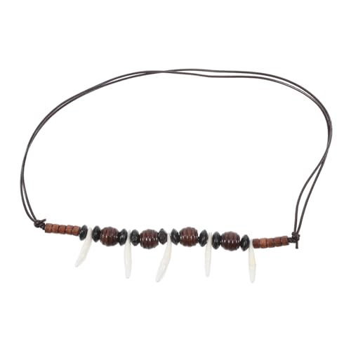 TOPPERFUN Wolfzahn Halskette für Männer Personalisierte Perlenkette Verstellbar Robustes Acrylmaterial für Strandpartys und Alltag von TOPPERFUN