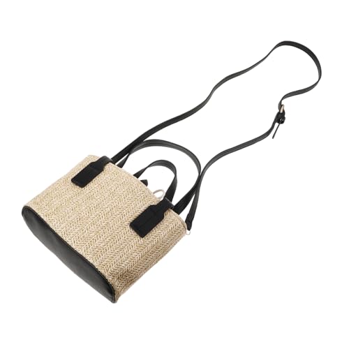 TOPPERFUN Woven Beach Bag Damen Handgewebte Umhängetasche mit Verstellbarem Schultergurt Stilvolle Strohtasche für Urlaub und Freizeit Kapazität für Handy und Kleinigkeiten als von TOPPERFUN