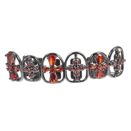TOPPERFUN Zahngrills Halloween Vampirzähne Kappen – Hip Hop Zahnschmuck Für Männer Und Frauen – Gothic Zahn Accessoires Für Cosplay Und Partys von TOPPERFUN