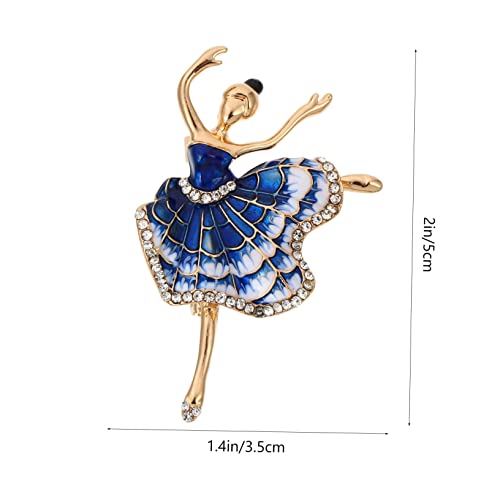 TOPPERFUN Zinklegierung Brosche Ballerina mit Strassbesatz Modisches Leichtes Accessoire für Damen Elegantes Design Kreativer Schmuck für Party Geburtstag und Besondere Anlässe von TOPPERFUN