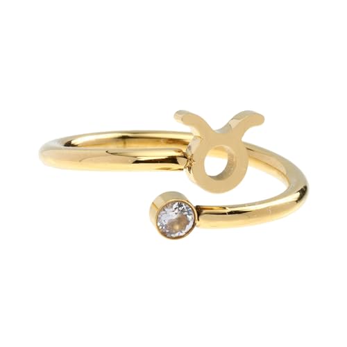TOPPERFUN Zodiac Offener Ring für Frauen und Mädchen Verstellbarer Schmuck mit Funkelndem für TOPPERFUN Zodiac Offener Ring für Frauen und Mädchen Verstellbarer Schmuck mit Funkelndem für von TOPPERFUN