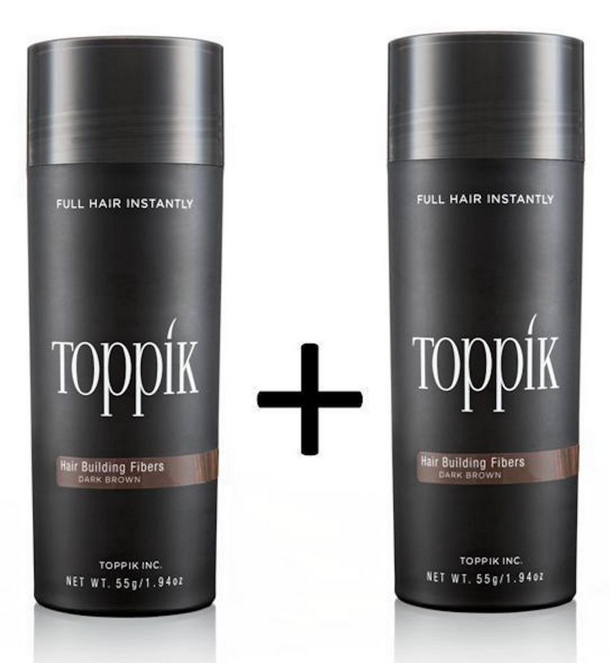 TOPPIK Haarstyling-Set 2 x TOPPIK 55 g. Haarverdichter Streuhaar Hair Fibers Microhairs, Haar Puder, Sparangebot von TOPPIK