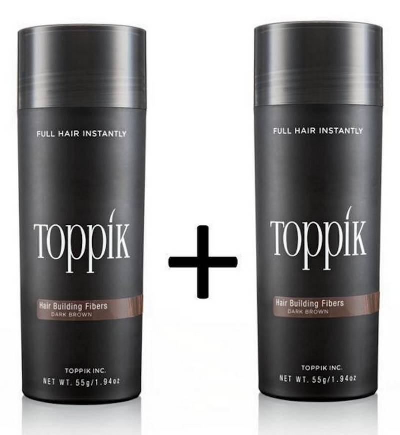 TOPPIK Haarstyling-Set 2 x TOPPIK 55 g. Haarverdichter Streuhaar Hair Fibers Microhairs, Haar Puder, Sparangebot von TOPPIK