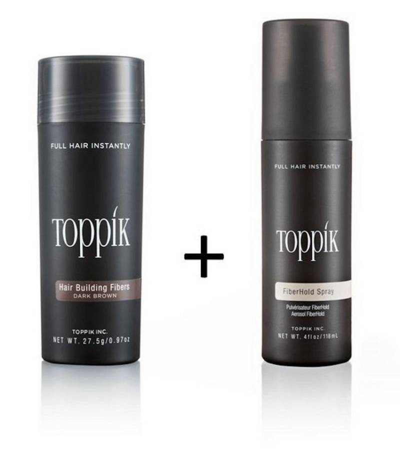 TOPPIK Haarstyling-Set TOPPIK SET 27,5 g. Haarfasern + TOPPIK Fixier Spray 118ml., Haar Puder, Hair Fibers, Für mehr Fülle und Volumen von TOPPIK