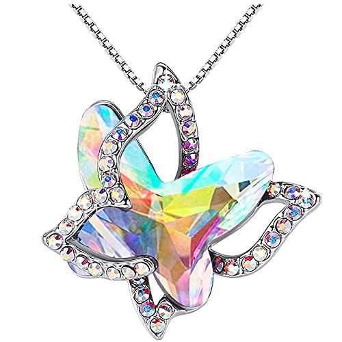 Geburtsstein Kristall für Schmuck Schmetterling Premium Frauen Geschenke mit Halskette Kristall Halsketten & Anhänger, a von TOPQAQ