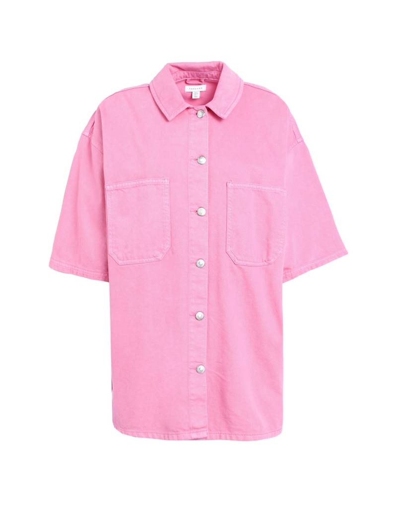 TOPSHOP Jeanshemd Damen Rosa von TOPSHOP