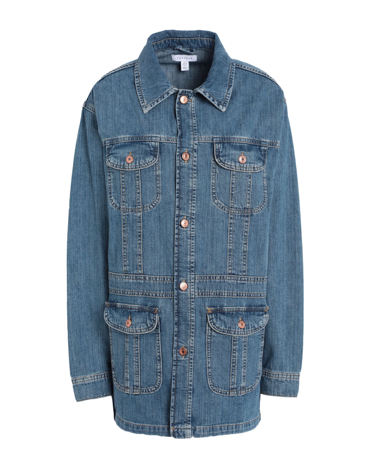 TOPSHOP Jeansjacke/-mantel Damen Blau von TOPSHOP