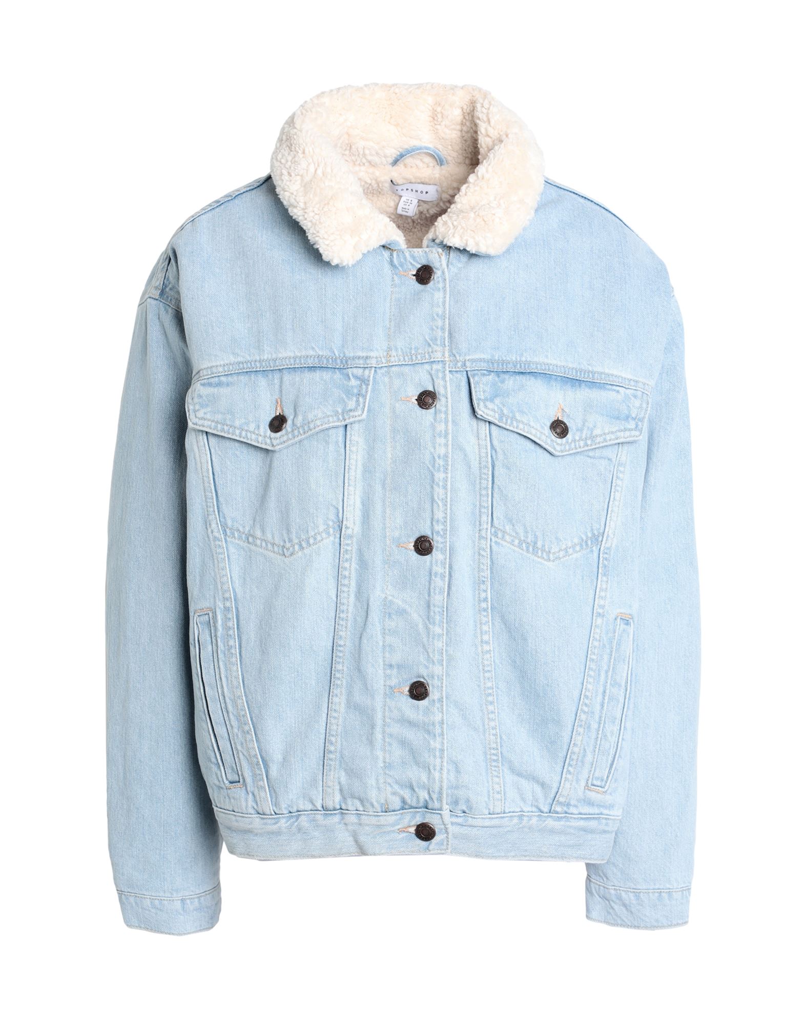 TOPSHOP Jeansjacke/-mantel Damen Blau TOPSHOP Jeansjacke/-mantel Damen Blau von TOPSHOP