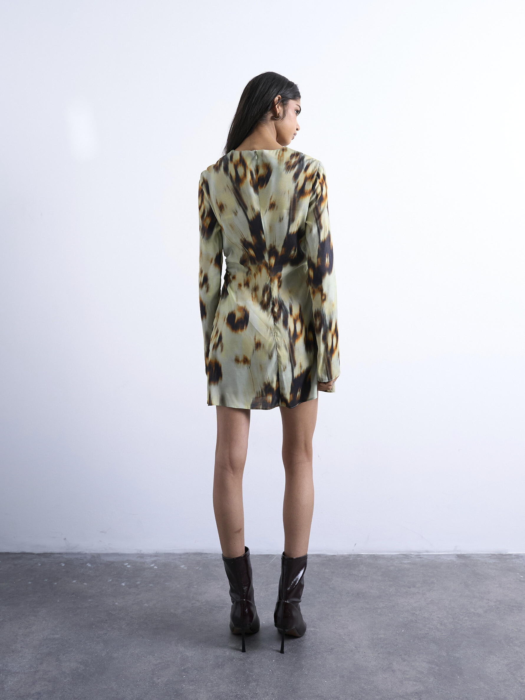 TOPSHOP - TSJILL LS MINI DRESS leaf green - Gr. - 40 von TOPSHOP