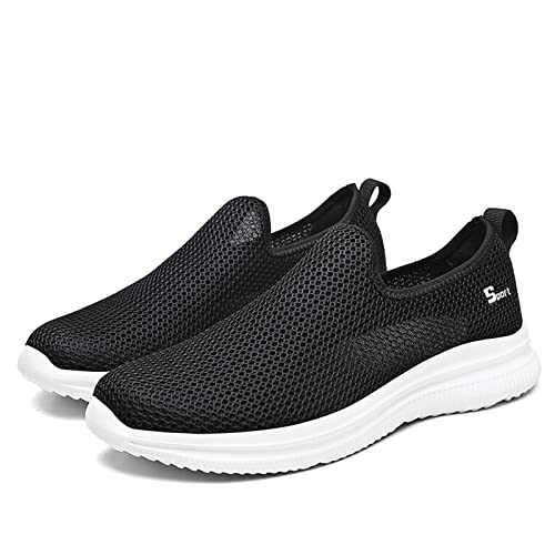 TOPSSCTR Herren Wanderschuhe Leichte Atmungsaktive Mesh Freizeitschuhe Sports Slip auf Bequeme Outdoor Schwarz Größe 47 von TOPSSCTR