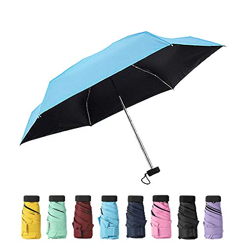 TopTie Mini Regenschirm Pocket Taschenschirm Winddicht Tragbar Reiseschirm UV-Schutz von TopTie