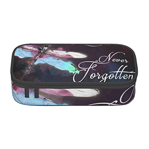 TOPUNY Colorful Dragonfly Printing Large Capacity Pencil Case, Pencil Pouch, Portable Stationery Bag, Multifunctional Organizer von TOPUNY