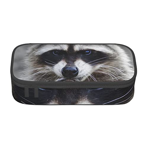 TOPUNY Cute Raccoon Printing Large Capacity Pencil Case, Pencil Pouch, Portable Stationery Bag, Multifunctional Organizer von TOPUNY