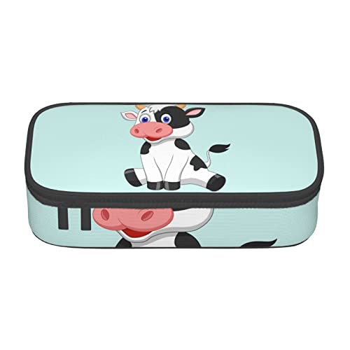 TOPUNY Dairy Cow Printing Large Capacity Pencil Case, Pencil Pouch, Portable Stationery Bag, Multifunctional Organizer von TOPUNY