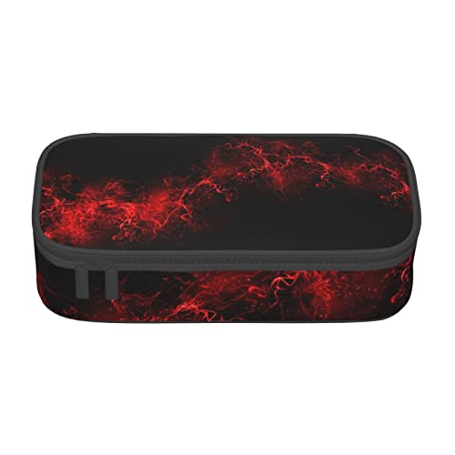 TOPUNY Explosion Burst Red Black Printing Large Capacity Pencil Case, Pencil Pouch, Portable Stationery Bag, Multifunctional Organizer von TOPUNY