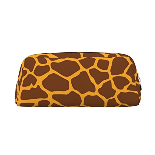 TOPUNY Giraffe Print printing Pencil Case with Zipper Leather Pencil Holder Portable Stationery Bag von TOPUNY