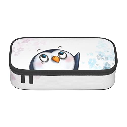 TOPUNY I Love Penguins Printing Large Capacity Pencil Case, Pencil Pouch, Portable Stationery Bag, Multifunctional Organizer von TOPUNY