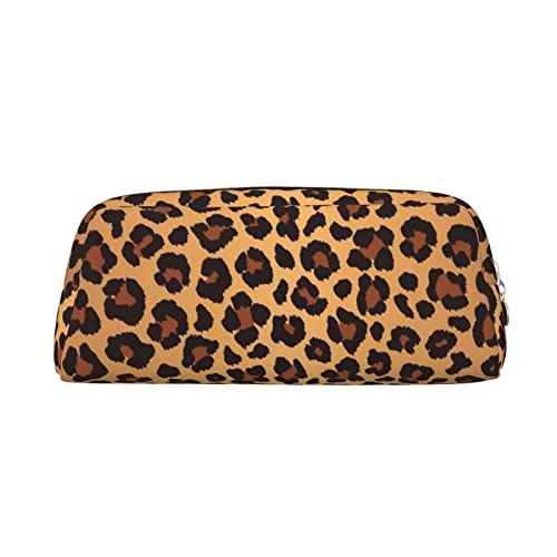 TOPUNY Leopard Pattern printing Pencil Case with Zipper Leather Pencil Holder Portable Stationery Bag von TOPUNY