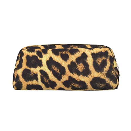 TOPUNY Leopard Print printing Pencil Case with Zipper Leather Pencil Holder Portable Stationery Bag von TOPUNY