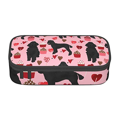 TOPUNY Pink Poodles Dogs Printing Large Capacity Pencil Case, Pencil Pouch, Portable Stationery Bag, Multifunctional Organizer von TOPUNY