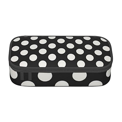 TOPUNY Polka Dot Printing Large Capacity Pencil Case, Pencil Pouch, Portable Stationery Bag, Multifunctional Organizer von TOPUNY