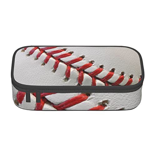 TOPUNY Sport Ball Baseball Printing Large Capacity Pencil Case, Pencil Pouch, Portable Stationery Bag, Multifunctional Organizer von TOPUNY