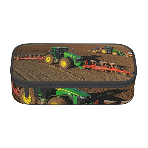 TOPUNY Tractor Farm Printing Large Capacity Pencil Case, Pencil Pouch, Portable Stationery Bag, Multifunctional Organizer von TOPUNY