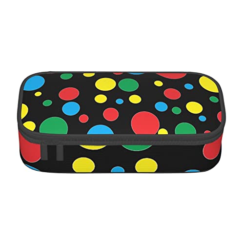 TOPUNY Twister Polka Dots Printing Large Capacity Pencil Case, Pencil Pouch, Portable Stationery Bag, Multifunctional Organizer von TOPUNY