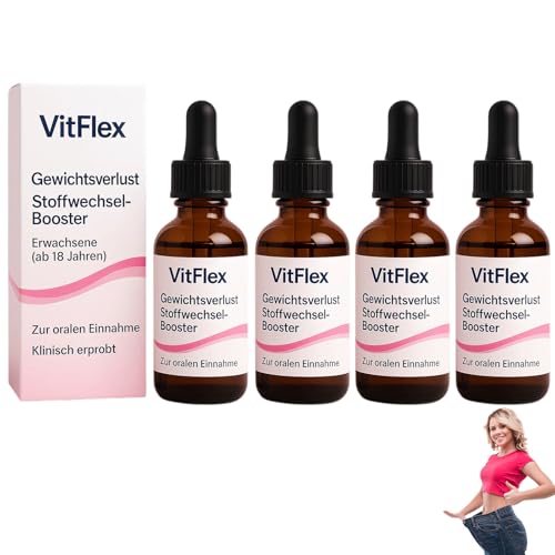 VITAFLEX Der Gewichtsverlust Sinkt Tropfen, Natürlich Stoffwechsel-Booster, VitFlex Tropfen, Professional Orale Flüssigkeit für Frauen und Männer (4) von TOPWAL