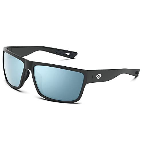 TOREGE Polarisierte Sport-Sonnenbrille für Männer und Frauen, Radfahren, Laufen, Golf, Angeln, Sonnenbrille, Grau Silber von TOREGE