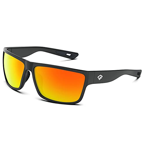 TOREGE Polarisierte Sport-Sonnenbrille für Männer und Frauen, Radfahren, Laufen, Golf, Angeln, Sonnenbrille, Orange von TOREGE