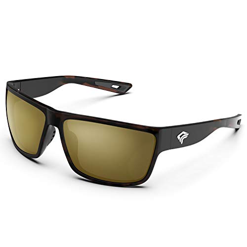 TOREGE Polarisierte Sport-Sonnenbrille für Männer und Frauen, Radfahren, Laufen, Golf, Angeln, Sonnenbrille, Schildkröte Rahmen & Brown Lens von TOREGE