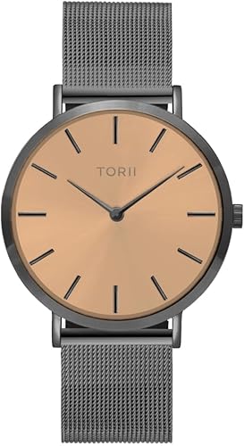 TORII Damen- und Herrenuhr A38AS.RA in klassischem grauem Fashion-Stil. von TORII