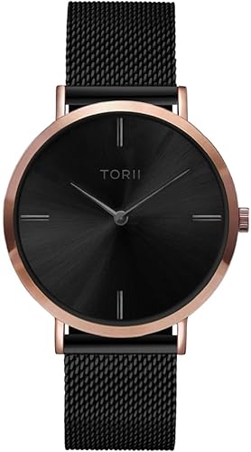 TORII Damen- und Herrenuhr R38BM.BA in klassischem Schwarz. von TORII