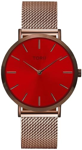 TORII Damenarmbanduhr D38RM.TD in klassischem rotem Modedesign. von TORII